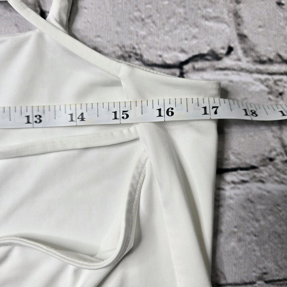 Express Body Contour Smooth White Cropped Strappy Back Tank Top Cami New Size XL - Picture 9 of 11